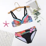 Women's Two-piece Underwire Push Up Halter Glossy Lace Bikini. Enhance your curves and enjoy a flattering, stylish beach — photo 12
