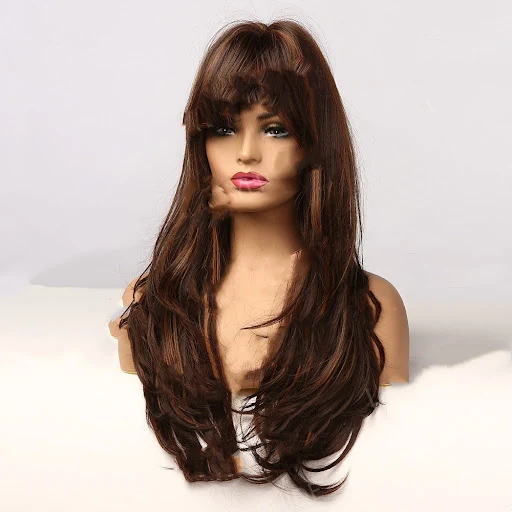 Title 1, Eight-character Bangs Wig with Slightly Curly H...
