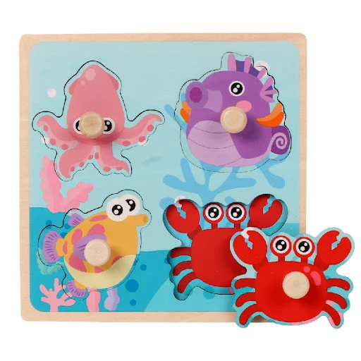 Title 14, Wooden Childrens Dowel Pin Puzzle Board Toys, ...