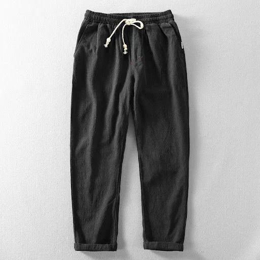 Title 4, Mens Linen Pants Casual Solid Color Thin Tethe...