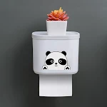 Wall-mounted waterproof toilet paper box, free punch installation, keeps your toilet paper dry and readily available in — photo 2