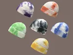 Hong Kong Style Street Tie Dye Woolen Hat. A warm and stylish winter hat. Perfect for urban looks, offering comfort and — photo 1