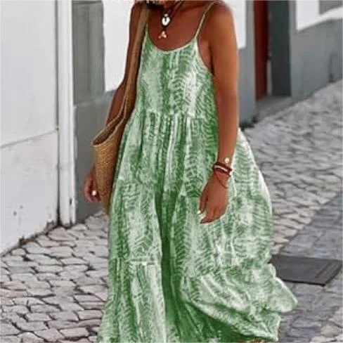 Vestido feminino patchwork tie-dye suspenso — foto 4
