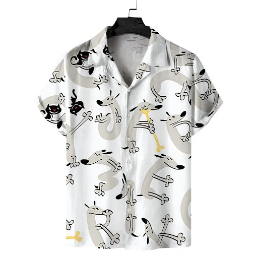 Title 12, Camisa de praia casual havaiana masculina com e...
