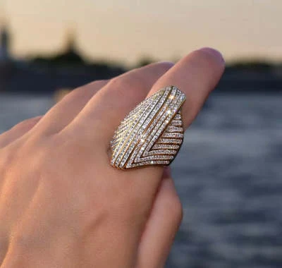 Damen Clay Full Diamantring Titan Stahl Funkelnde Eleganz Schmuck Geschenk Idee Für Frauen Zeitloses Design Stilvoll — foto 2