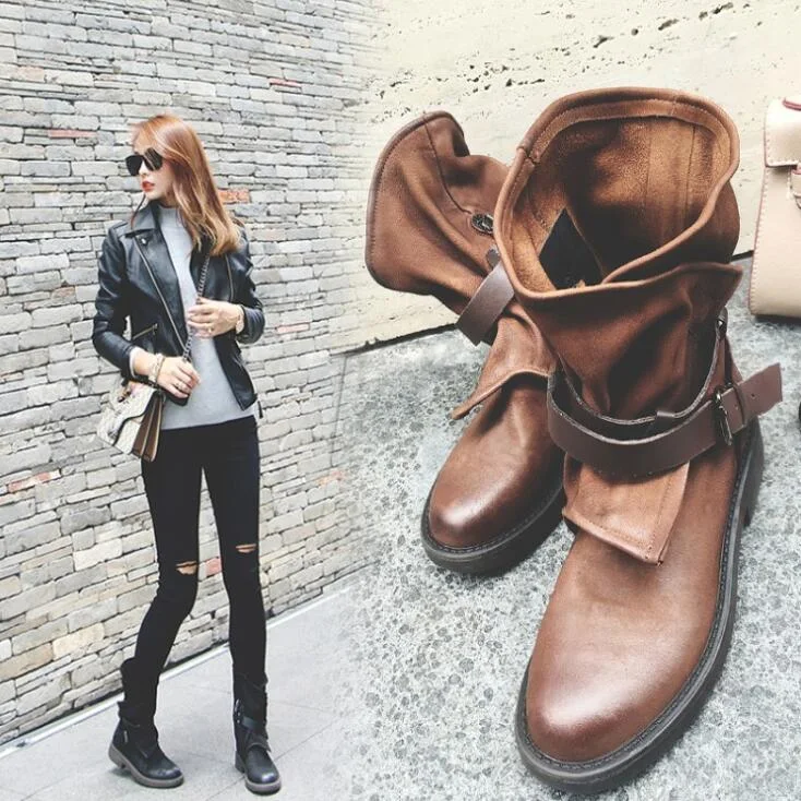 Round toe buckle shoes with a square heel offer comfort and style, perfect for everyday wear and special occasions. — photo 7