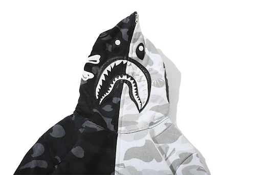 Title 5, Black and white skull camouflage stitching flee...