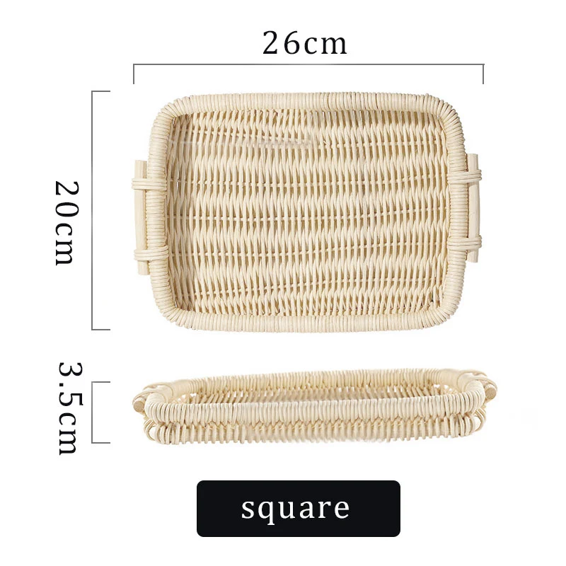 Japanese Rattan Fruit Tray With Handle Storage Tray, Elegant Storage for Fruits, Snacks. Perfect for home or a stylish g — photo 8