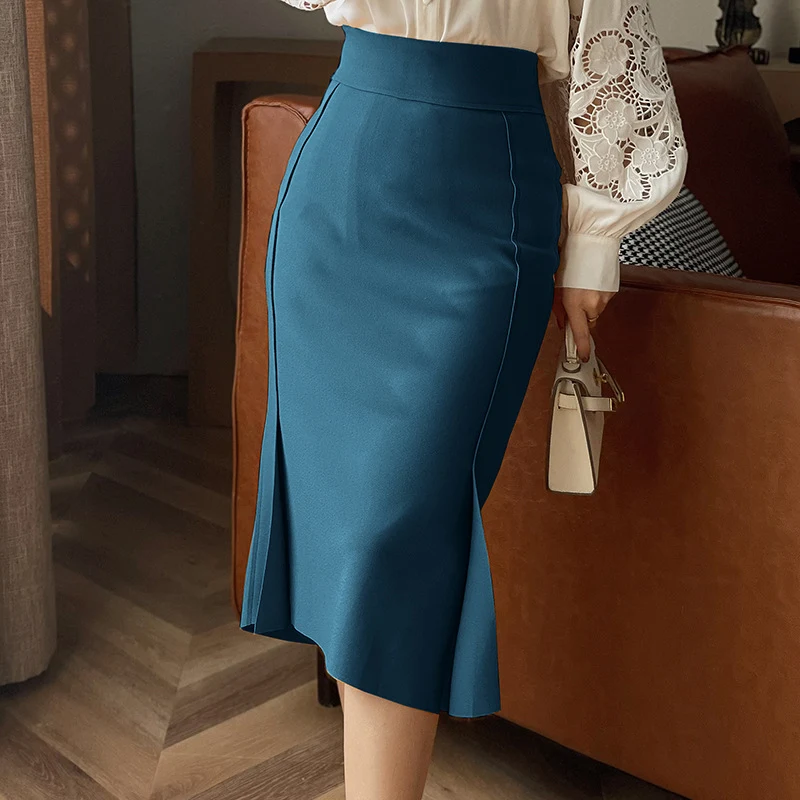 Saia Gao Zhi dividida com cauda de peixe francesa para mulheres. Design elegante e sensual, ideal para eventos sofisticados e noites especiais. — foto 10