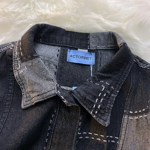 Title 16, Jaqueta cardigan jeans preta, nova, masculina e...