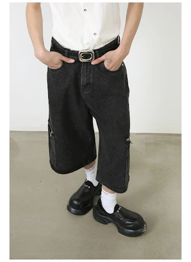 Title 3, Workwear Denim Shorts New Loose Street Personal...