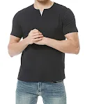 Men's V-neck fashion short sleeve cotton shirt offering comfortable, breathable style. Perfect for everyday wear, provid — photo 1
