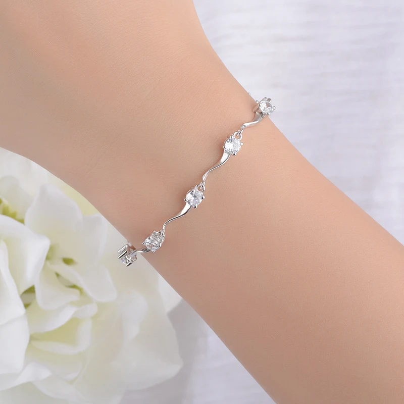 Pulseira de zircão de diamante de onda — foto 6