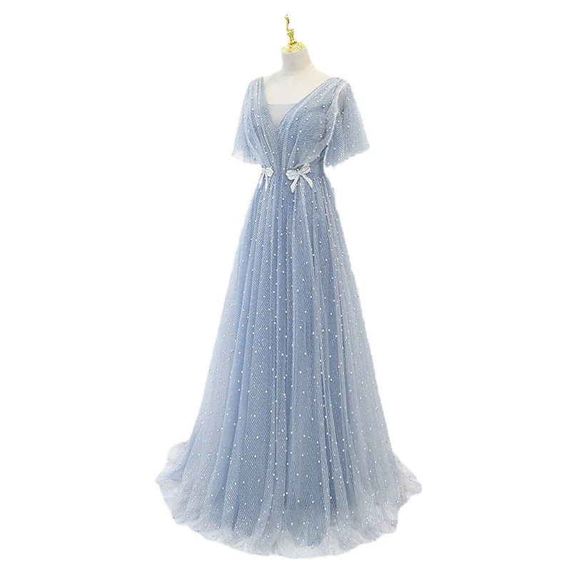 Title 3, Vestido de noite feminino elegante, com tempera...