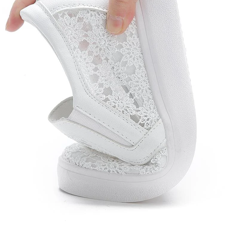 Sapatos brancos internos, casuais, folgados e respiráveis para mulheres. Design selvagem para conforto e estilo no dia a dia. — foto 3