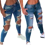 Women's Street Style Sexy Ripped Jeans. Get the edgy, modern look with these ripped jeans. Perfect for a night out or ca — photo 4