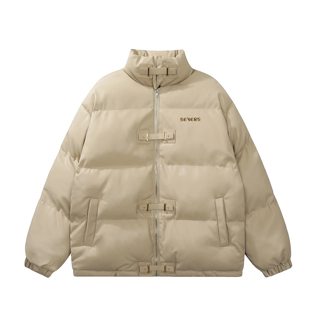Title 2, Mens Cold-Proof Cotton-Padded Leather Coat