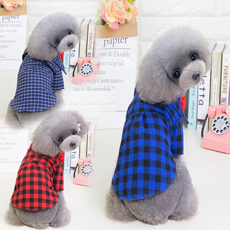 Title 2, New Dog Plaid Shirt European and American Style...