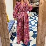 European and American printed long sleeve bohemian mid-length dress. Comfortable and stylish, perfect for a relaxed yet — photo 1
