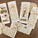 Stoff-Spitzen-Haarspangen 4er-Pack Baby-Blumen-Kopfschmuck, Weich und Bequem, Ideal für Neugeborene und Kleinkinder, Sanft zum Haar — foto 6