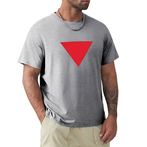 Title 3, Mens Inverted Red Triangle T-shirt Top Stand o...