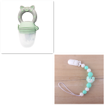 Suplemento alimentar para bebês, mordedor de frutas e vegetais com bico de silicone, acalma e alivia a gengiva sensível. — foto 7