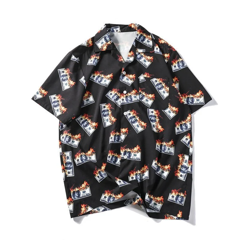 Title 2, Short sleeve mens shirt flower shirt
