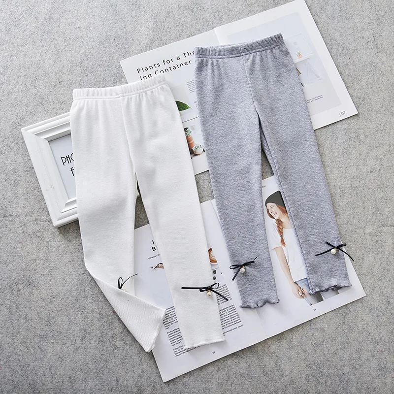 Nieuwe effen stretchpanty's voor meisjes, comfortabel en flexibel. Perfect voor dagelijks gebruik, duurzaam en makkelijk te combineren. — foto 5