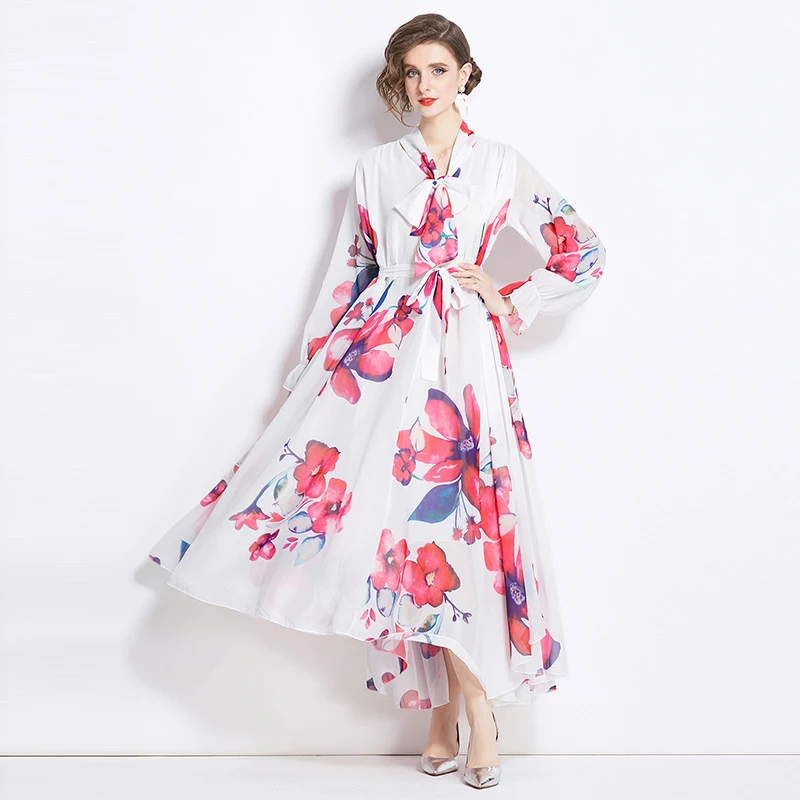 Long Large Hem Chiffon Vacation Dress — photo 2