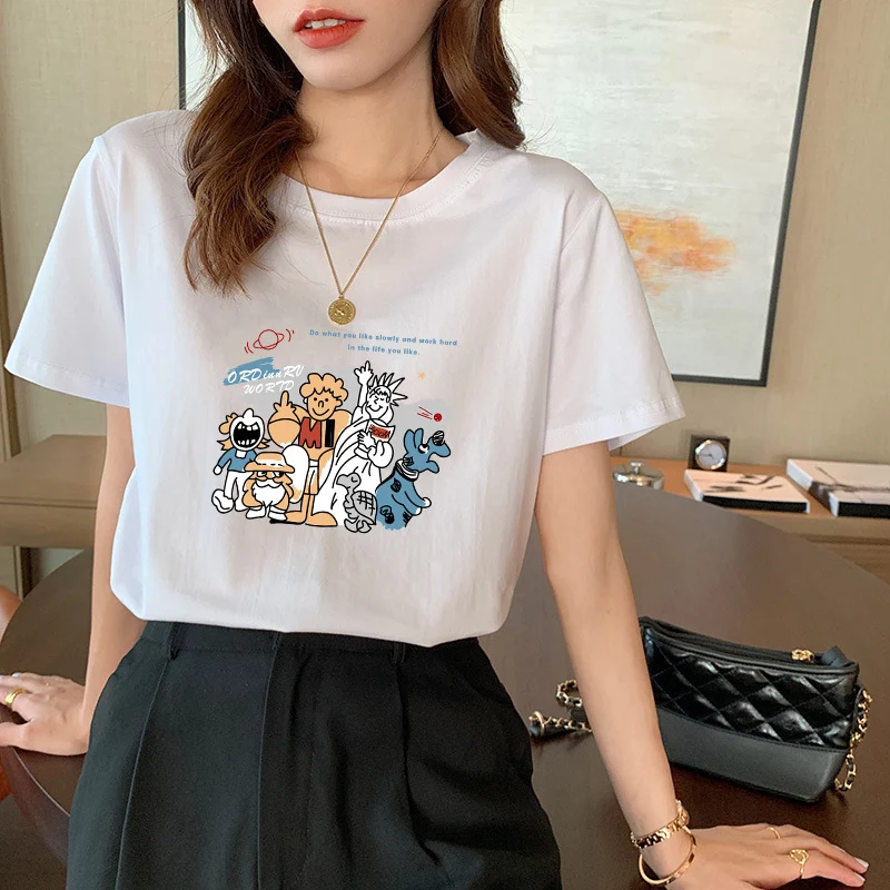 Katoenen T-shirt met korte mouwen voor dames — foto 13