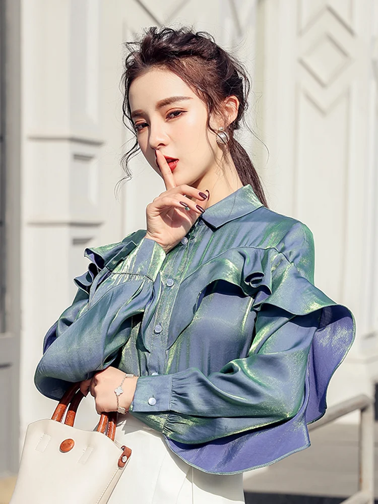 Title 4, Polarized Shirt Female Design Sense Niche Ruffl...