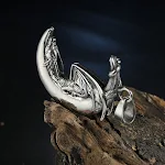 Colar Aço Inoxidável Dragão Voador Lua Meninos Titânio Jóias Aço Presente Ideal para Rapazes Acessório Moderno e Resistente — foto 10