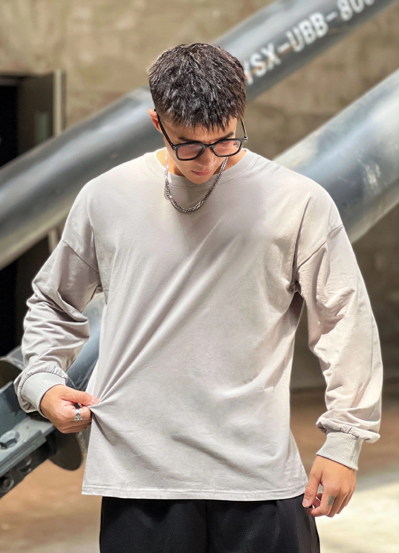 Title 4, Mens Loose Fitness Sports Clothes Long Sleeve ...