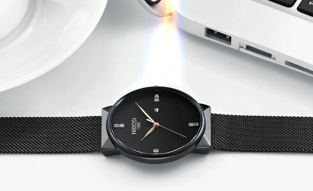 Title 5, Nibosi fashion ultra-thin mesh strap quartz wat...