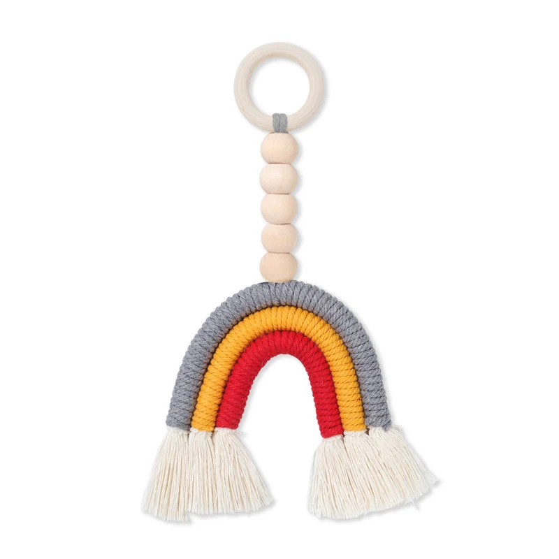 Enfeites de Anel de Madeira Maciça Arco-Íris para Quarto Infantil Estilo Nórdico INS, decorando e estimulando a imaginação. — foto 3