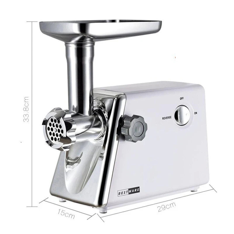 Moedor de Carne Elétrico de Aço Inoxidável Doméstico. Moa carne com facilidade e rapidez. Prepare hambúrgueres caseiros, linguiças e muito mais. — foto 4