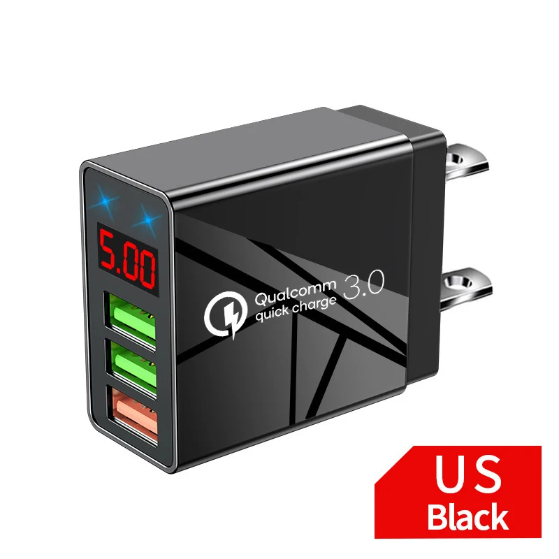 Title 5, USB-telefoonoplader met digitale display. Effic...