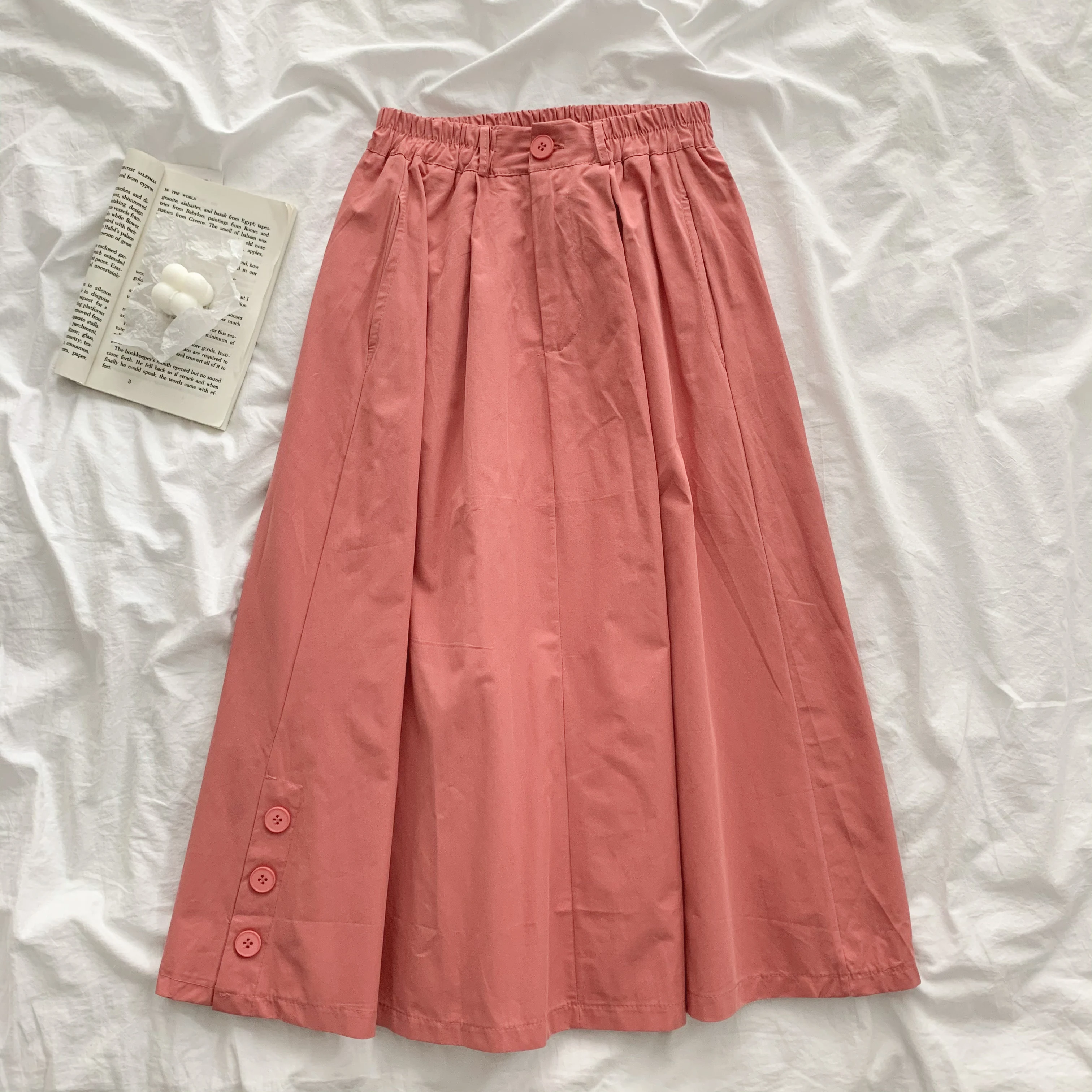 Women's versatile summer skirt, new Korean design, solid color fashion A-line skirt, perfect for a stylish and comfortab — photo 9