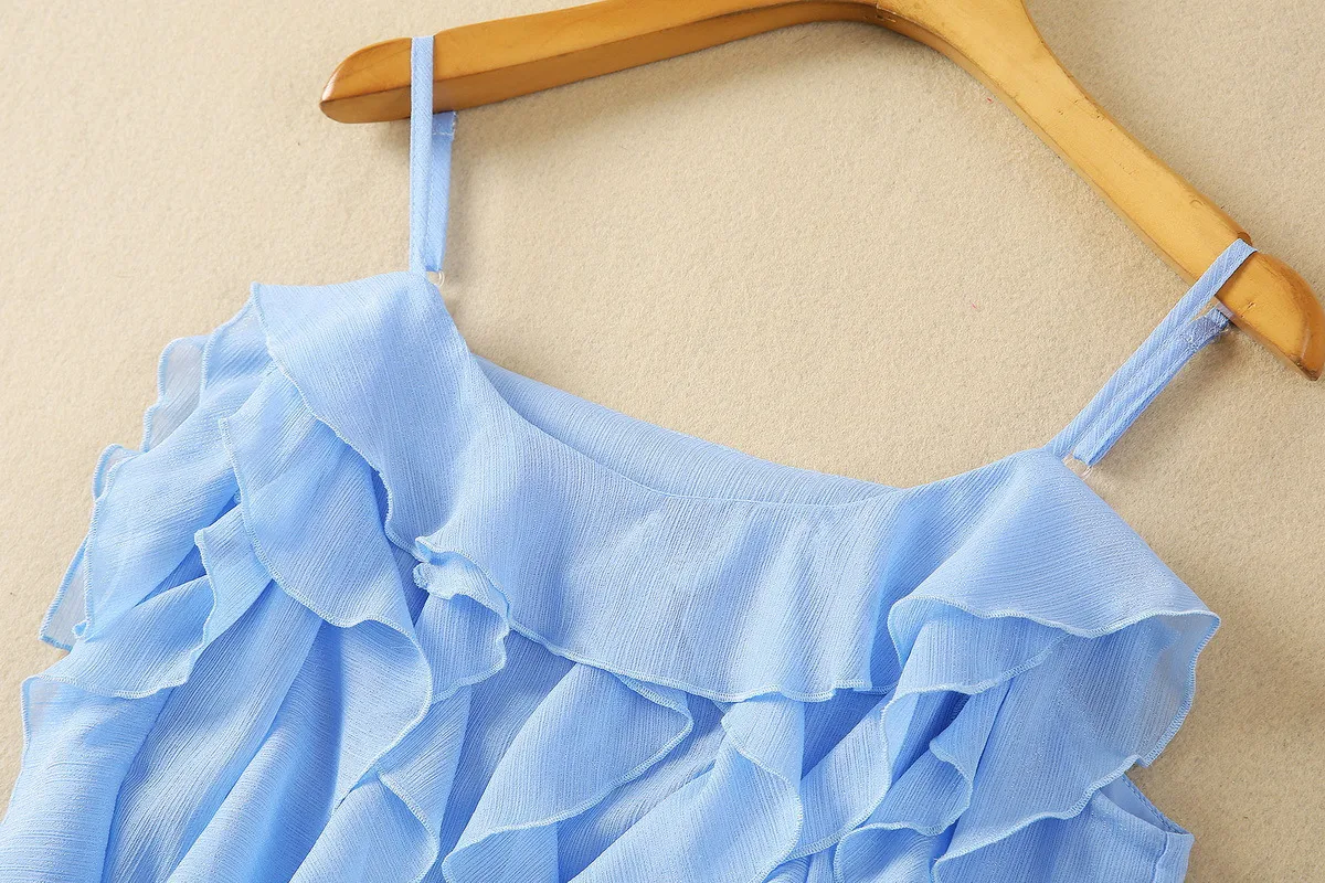 Title 4, Heavy Industry Ruffled Spaghetti Straps Dress