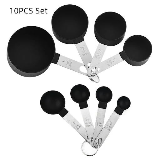 Title 5, Stainless steel handle plastic measuring cup, t...