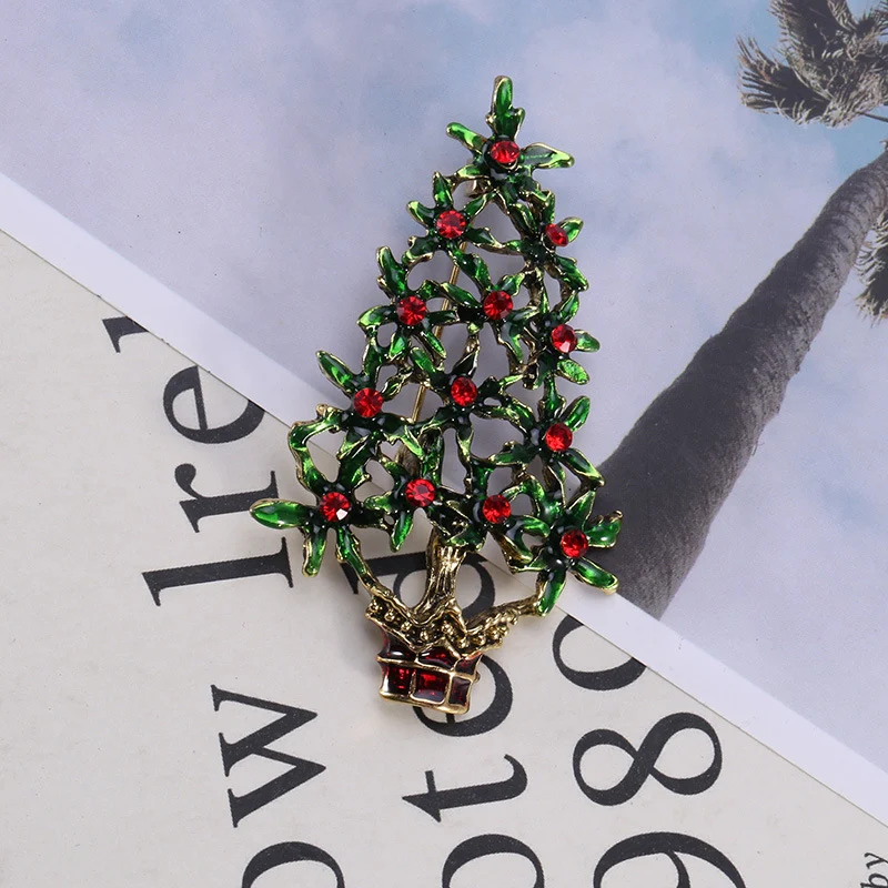 Title 3, Broche de árvore de Natal em liga com gotejamen...