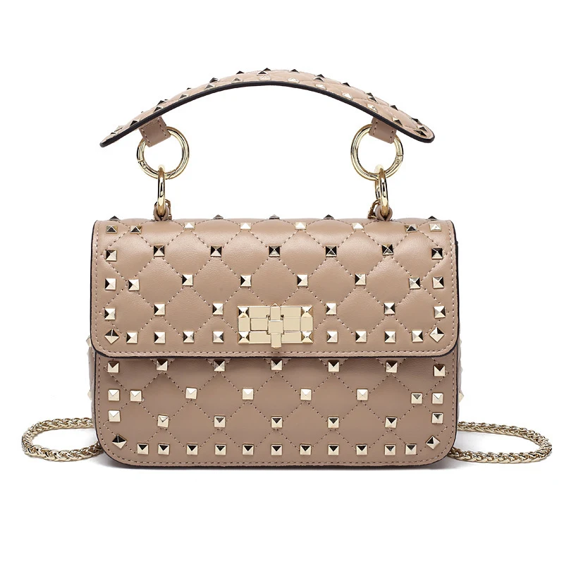 Bolsa Quadrada Pequena Casual com Studs e Alça de Ombro Única. Perfeita para um visual moderno e elegante, ideal para o dia a dia e noite. — foto 3