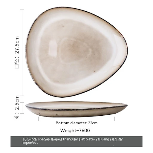 Title 7, Ceramic Bowl Irregular Steak Plate Serve your s...