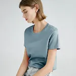 Camiseta Simples de Algodão Mercerizado Slim Cor Sólida — foto 18