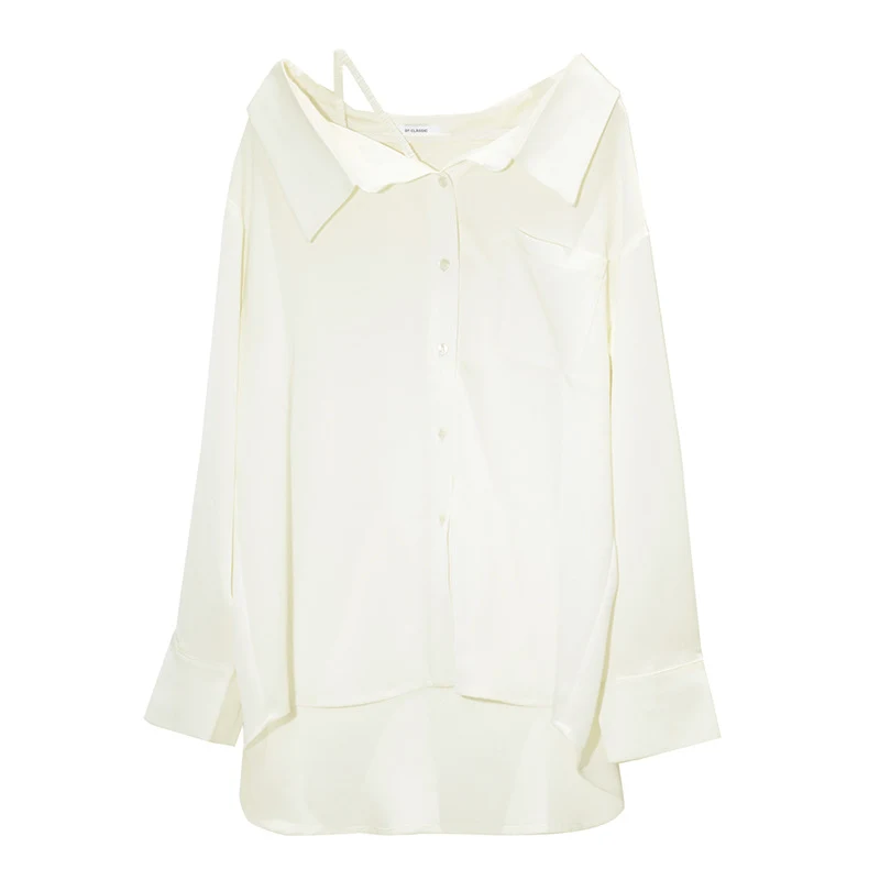 Title 2, Korean Style One-shoulder Suspender Shirt Women...