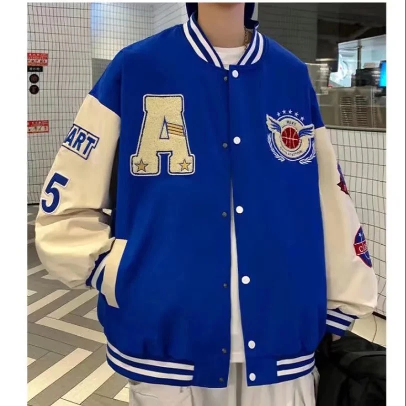 Men's Baseball Suit Coat Plus Size Loose Tide Brand Street Hip Hop Jacket. Comfortable, stylish outerwear for a relaxed — photo 2