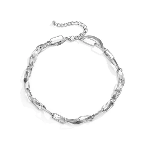 Title 16, Pulseira de corrente com ossos de cobra geométr...