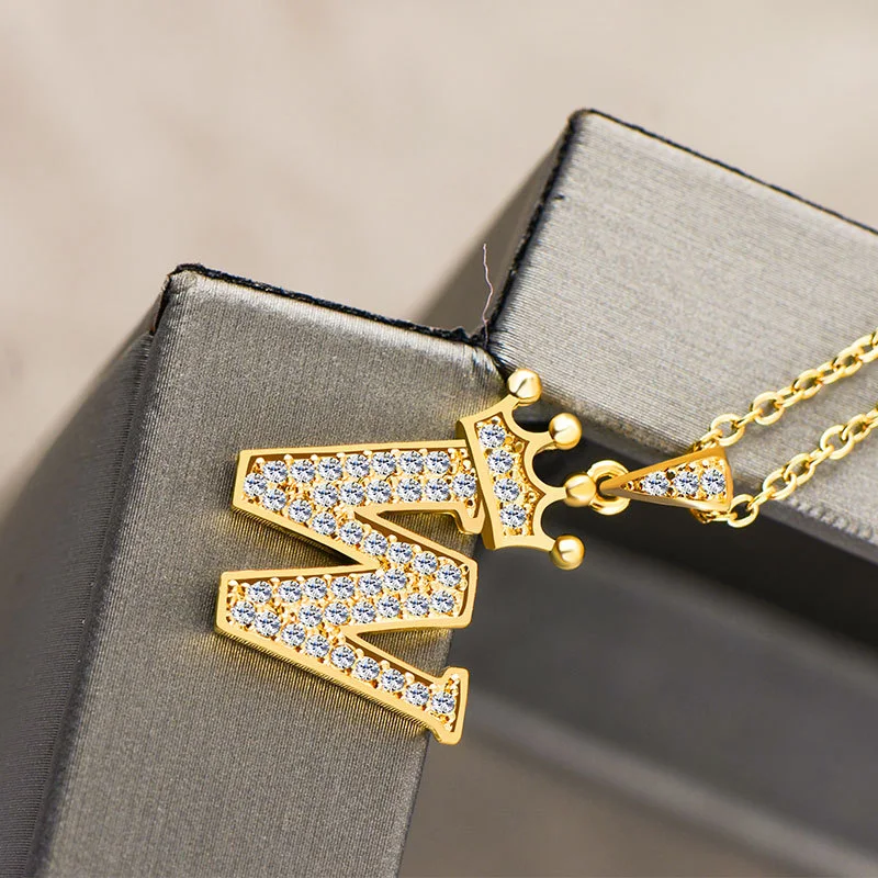 Colar 26 Letras com Zircônia Cravejada para um Toque de Brilho e Personalidade, Presente Ideal para Ela — foto 26