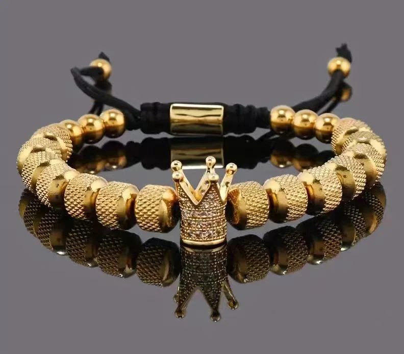 Pulseira Tricotada com Coroa de Zircônia Micro-Incrustada e Olho de Tigre Natural. Design Sofisticado para Uso Diário e Presentes Memoráveis. — foto 6