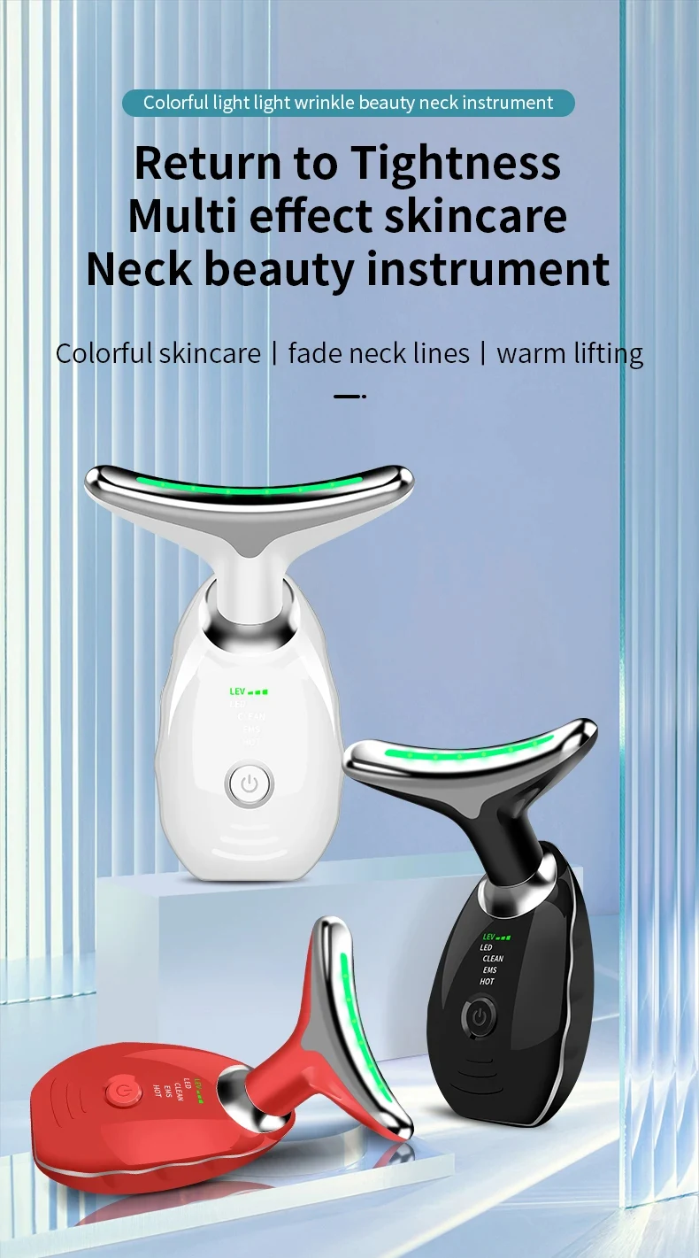 Title 1, Neck Face Beauty Device with Colorful LED Photo...